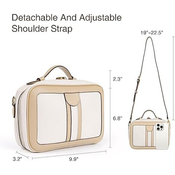 New Joryin Womens Brown Anti Theft RFID Crossbody Travel Bag Purse Case w Flaws - Picture 9 of 10